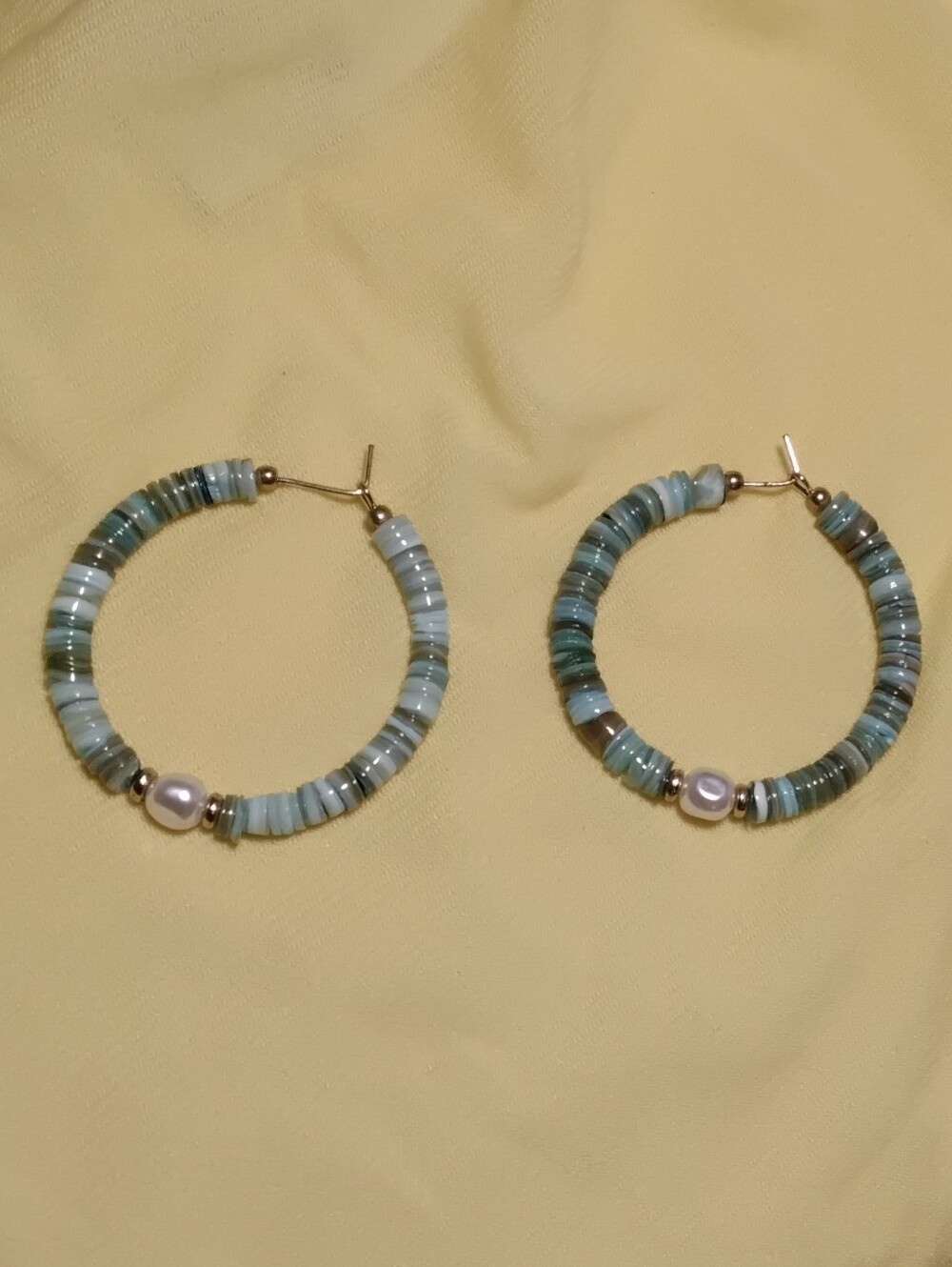 Beaded / Pearl Boho Hoop Earrings